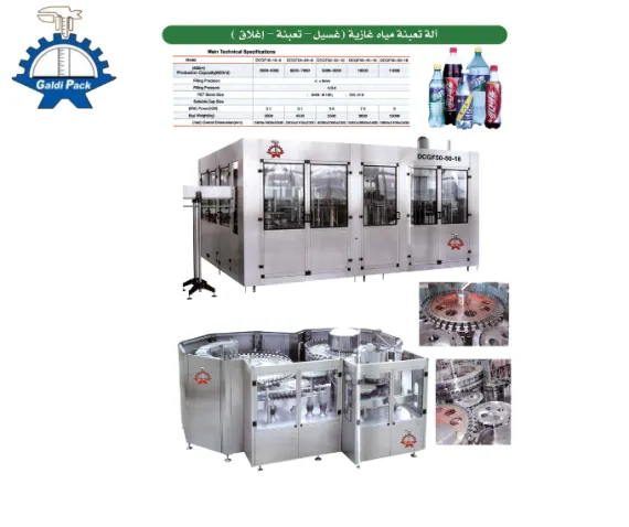 آلة تعبئة مياه غازية